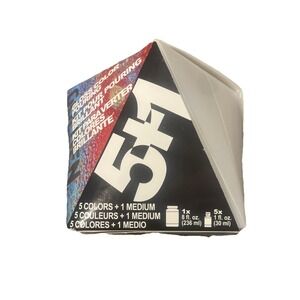 Golden Artist Color Gloss Pouring Kit 5 Fluid Acrylic Colors &1 Gloss Paint NIP